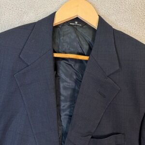 Polo University Club Ralph Lauren Men 40S Navy Houndstooth Blazer Sport Coat USA